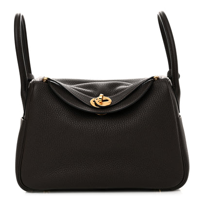 Hermes Taurillon Clemence Lindy 26 Chocolate 1 of 11
