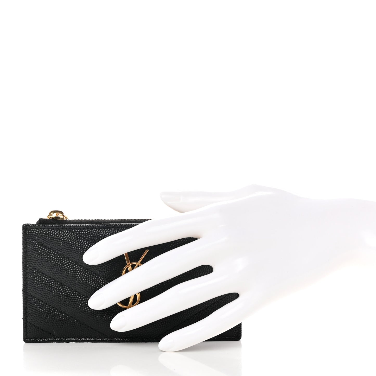 Monogram Grain de Poudre 5 Fragments Zip Pouch Card Holder Black