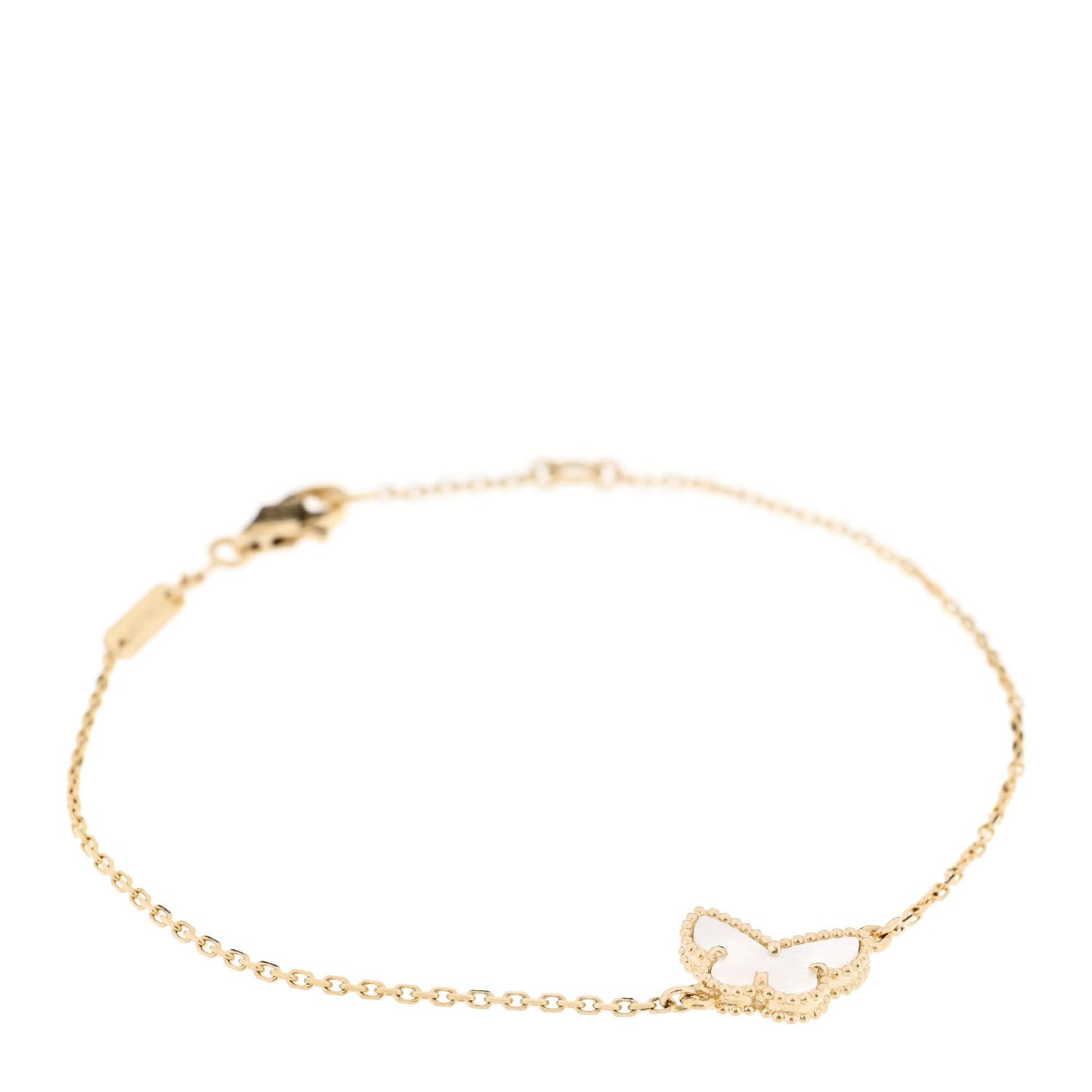 18K Yellow Gold Mother of Pearl Sweet Alhambra Butterfly Bracelet