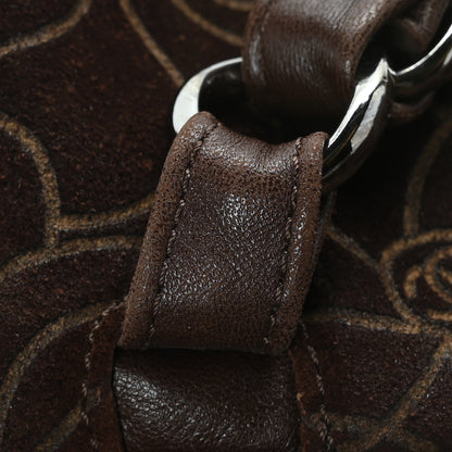 Chanel Suede Camellia Bowler Brown 11 of 12