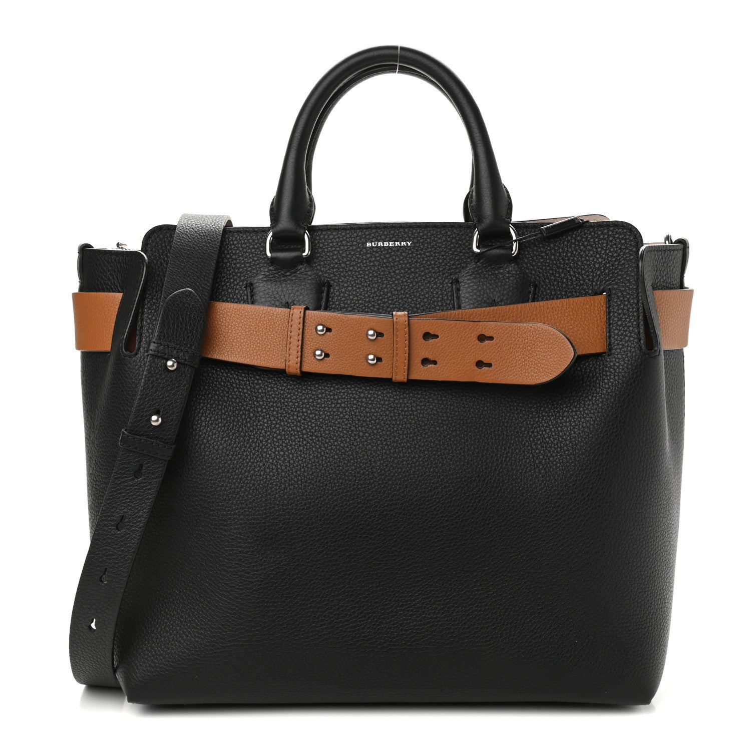 Burberry Marais Calfskin Medium Belt Bag Black Brown 1 of 10