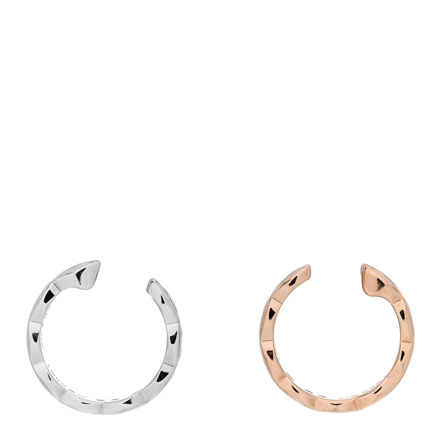 Chanel 18K Beige White Gold Diamond Coco Crush Ear Cuff Earrings 3 of 5