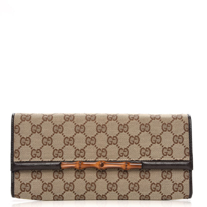 Gucci Monogram Bamboo Bar Clutch Brown 1 of 6
