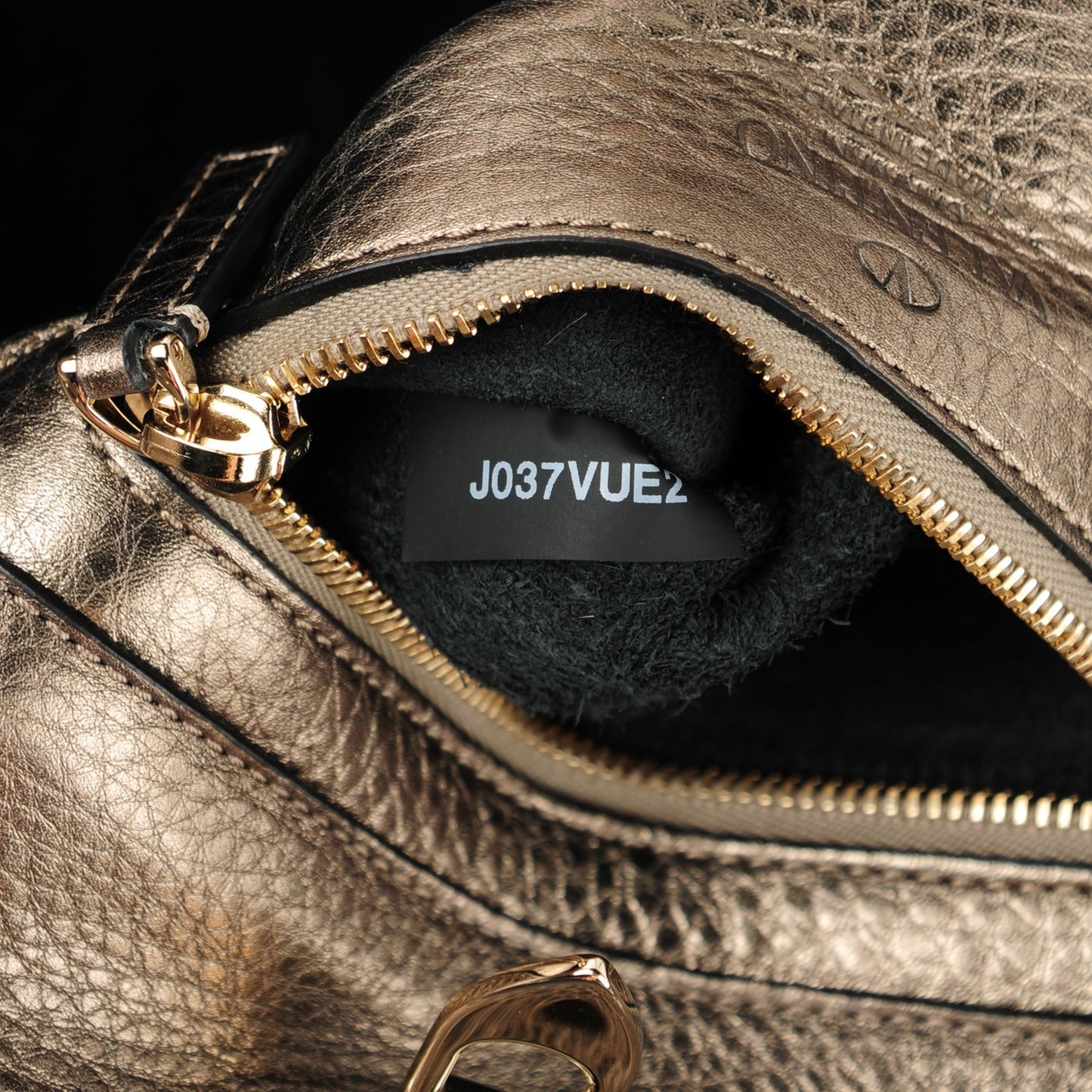 Metallic Alce Printed Calfskin Small Rockstud Tote Sasso