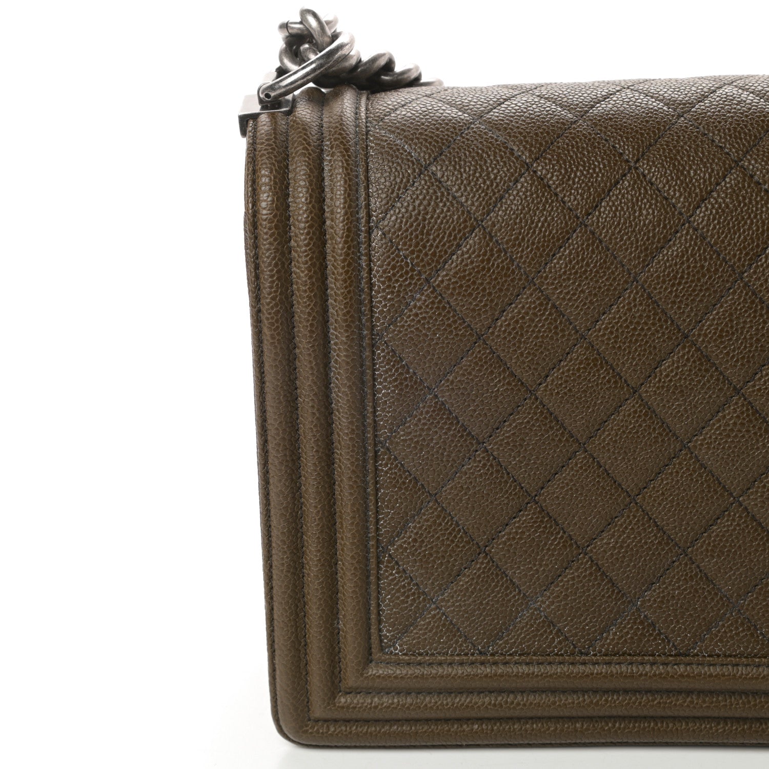 Chanel Caviar Quilted New Medium Boy Flap Khaki 14 of 16