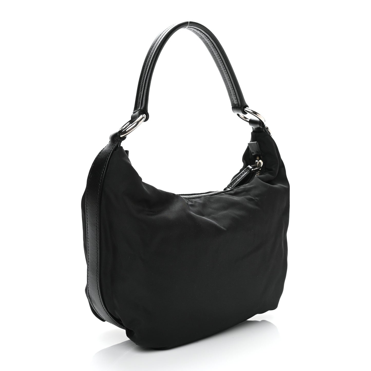 Tessuto Nylon Saffiano Sacca Shoulder Bag Black