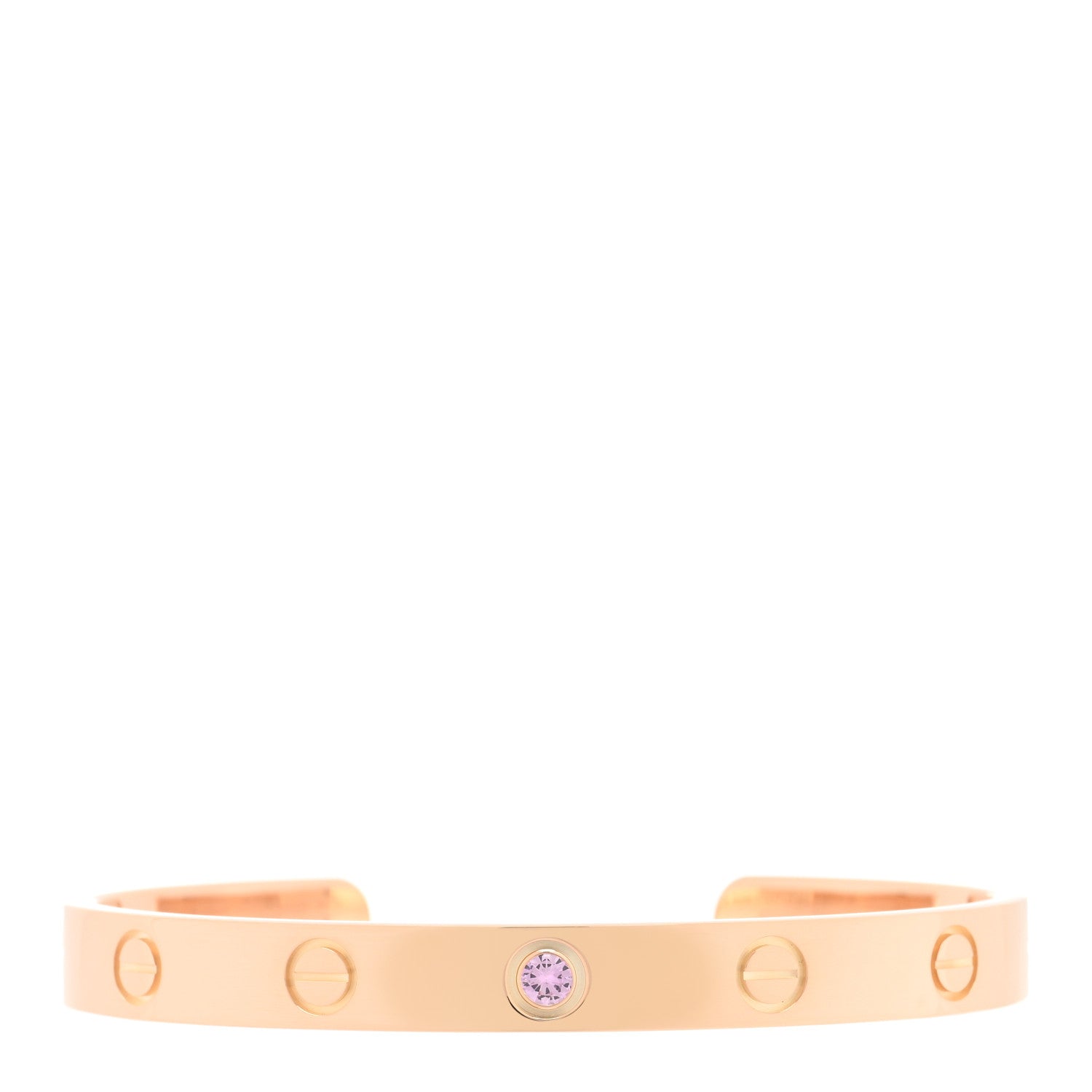 Cartier 18K Pink Gold Pink Sapphire LOVE Cuff Bracelet 16 1 of 3
