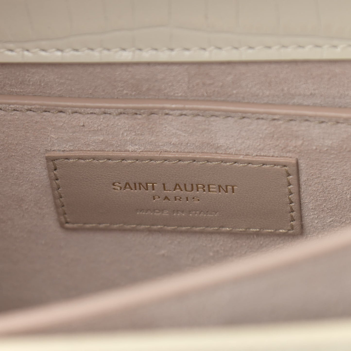 Calfskin Crocodile Embossed Medium Monogram Sunset Blanc Vintage