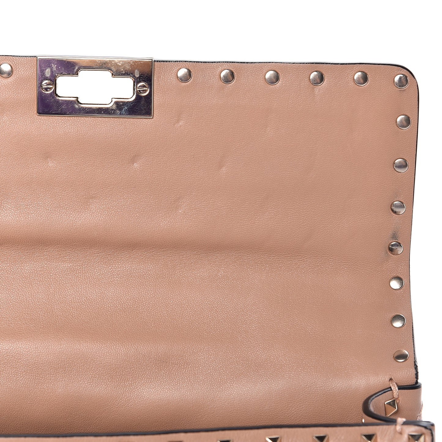 Nappa Medium Rockstud Spike Shoulder Bag Camel Rose