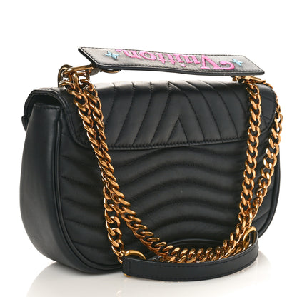 Louis Vuitton Calfskin Embroidered New Wave Chain MM Black 3 of 9