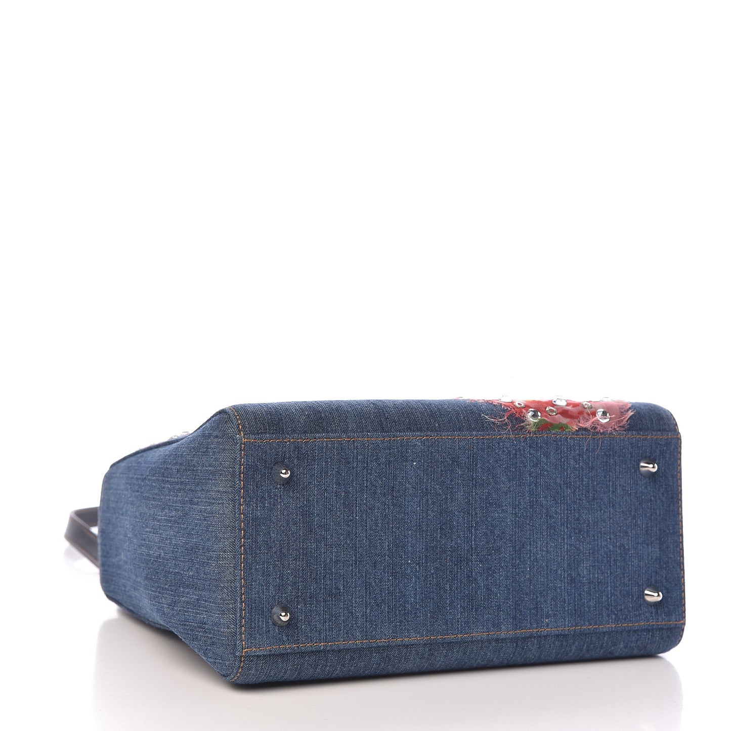 Denim Crystal Medium Lady Dior Blue