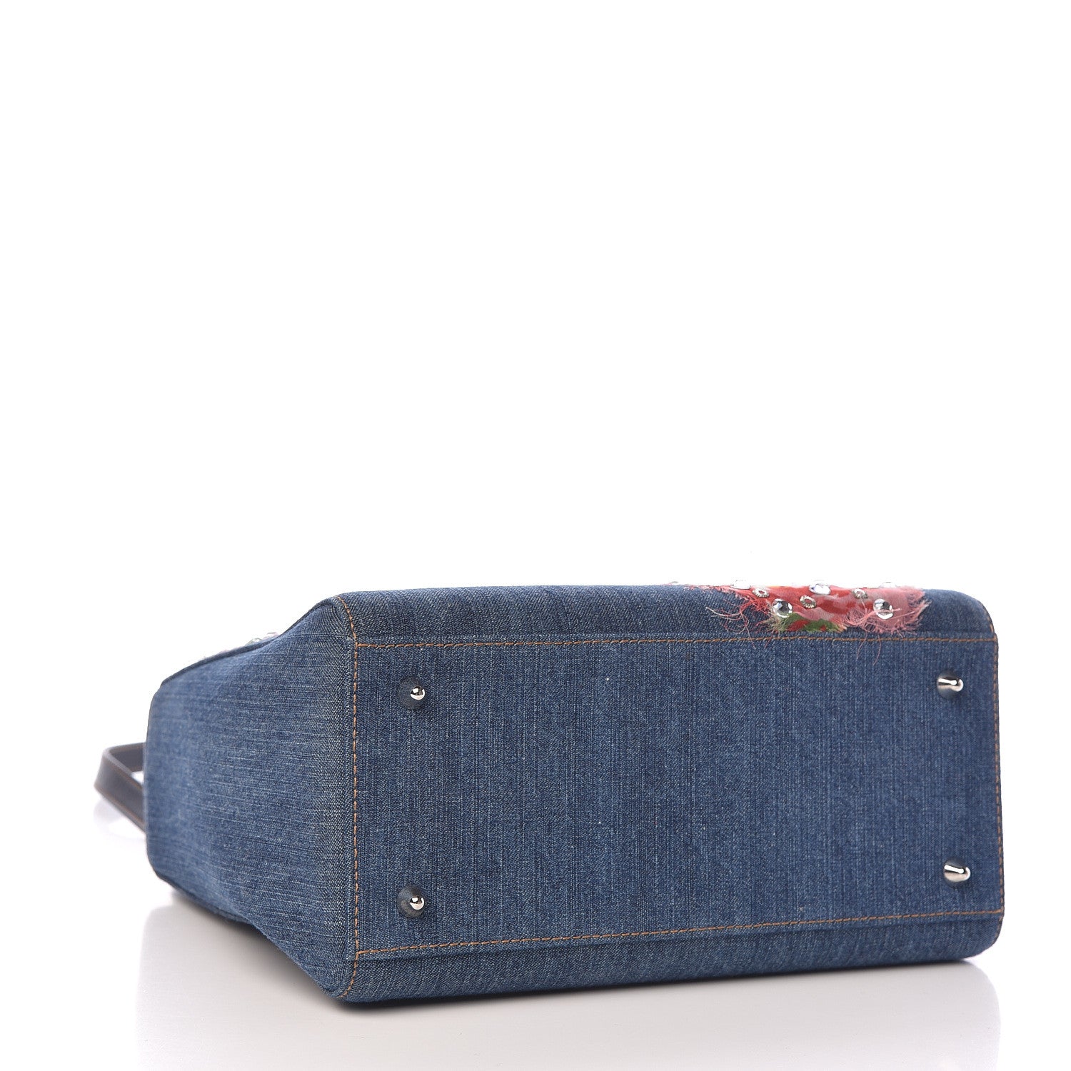 Christian Dior Denim Crystal Medium Lady Dior Blue 4 of 9