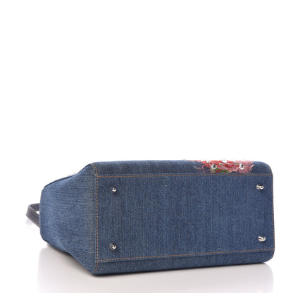 Christian Dior Denim Crystal Medium Lady Dior Blue 4 of 9