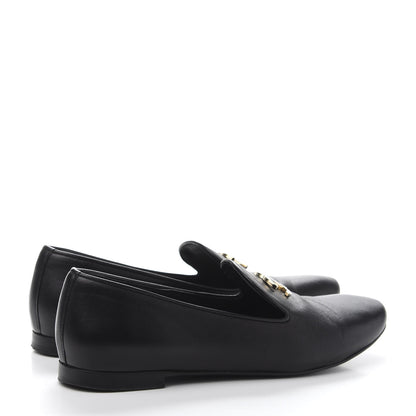 Chanel Enamel Pearl Crystal Lambskin Womens CC Mocassin Loafers 36.5 Black 4 of 10