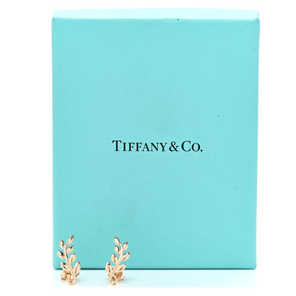 Tiffany 18K Rose Gold Paloma Picasso Olive Leaf Climber Earrings 5 of 5