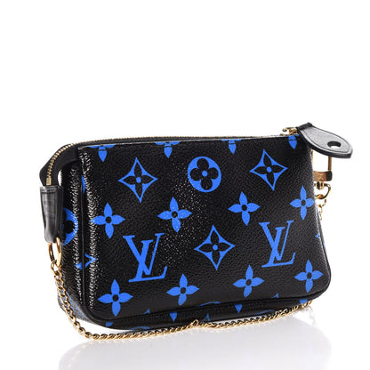 Louis Vuitton Colored Monogram Mini Pochette Accessories Blue Black 3 of 8