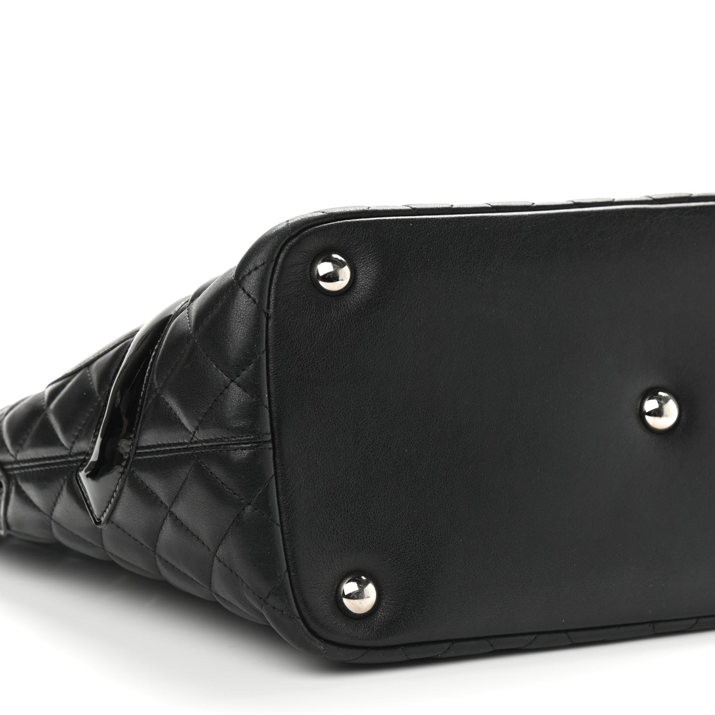 Calfskin Quilted Large Cambon Tote Black