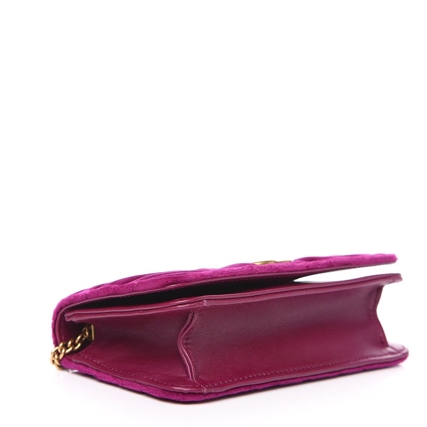 Velvet Matelasse GG Marmont Mini Bag Fuchsia Violet Cyclamen