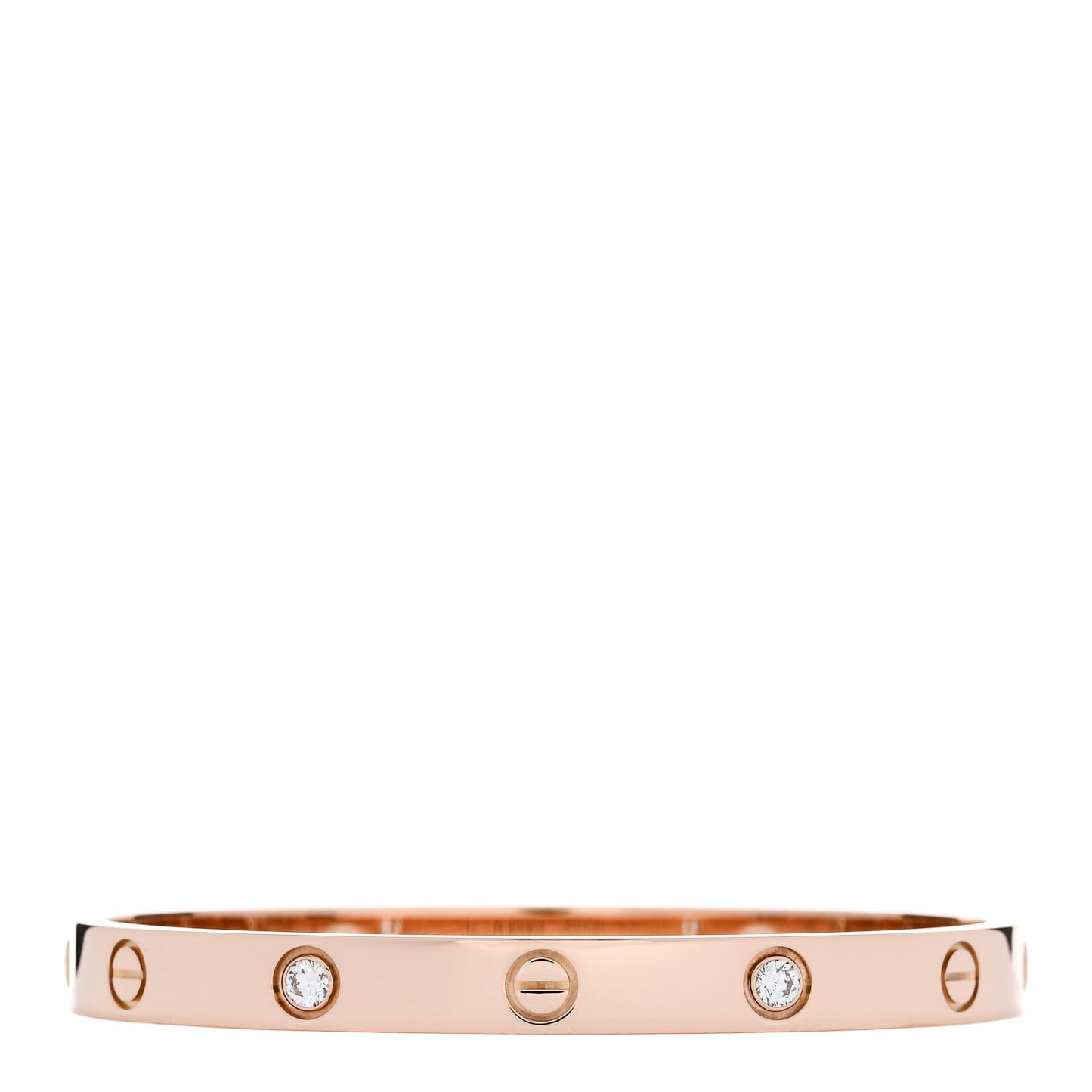 18K Pink Gold 4 Diamond LOVE Bracelet 17