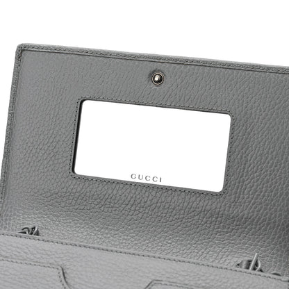 Gucci Dollar Calfskin Enamel Monochrome Mini GG Marmont Chain Wallet Deep Grey 7 of 12