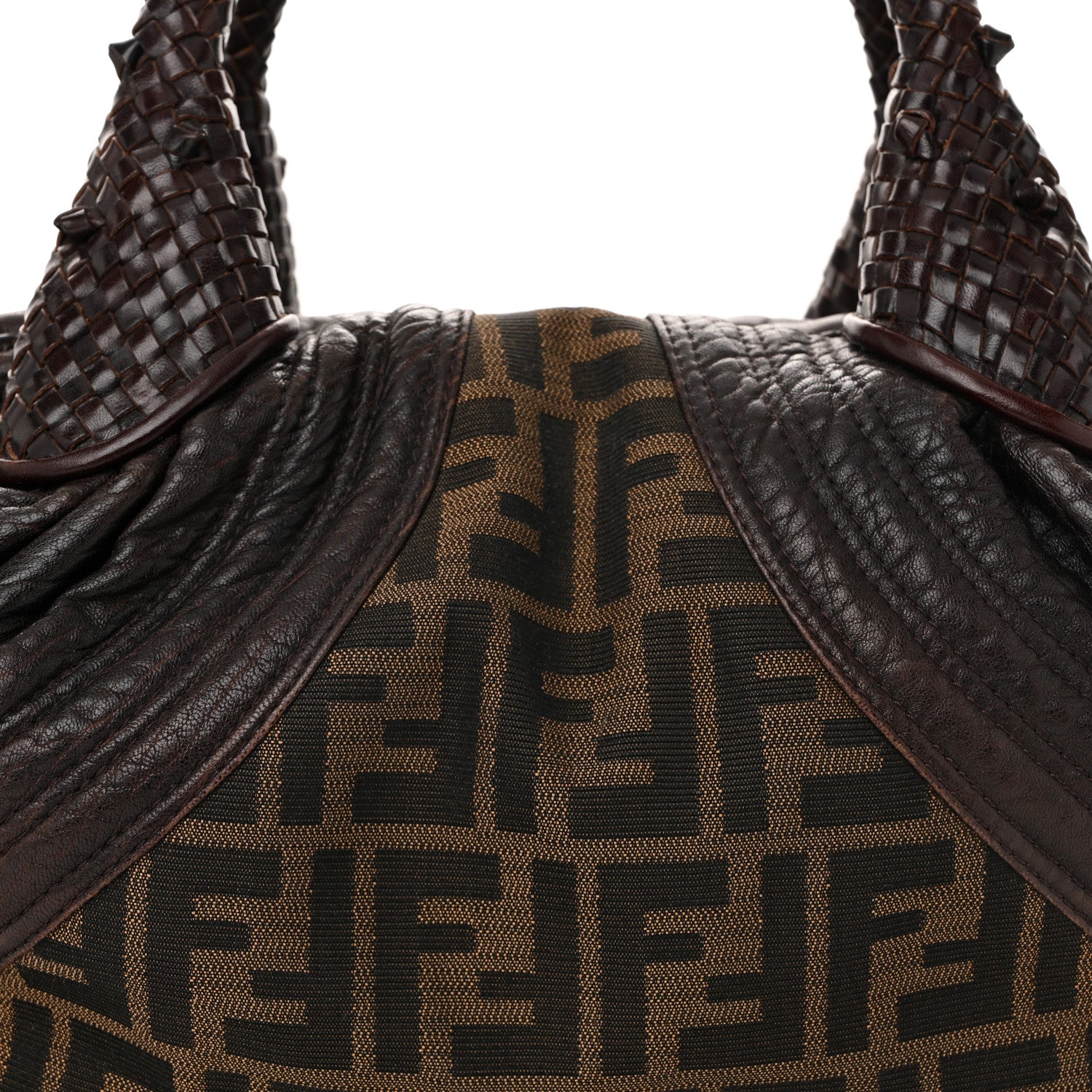Fendi Zucca Nappa Nuvolata Vitello Tortuga Spy Bowler Tobacco Moro 8 of 10