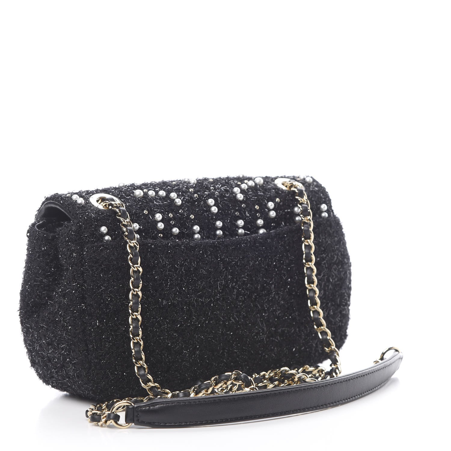 Chanel Tweed Pearl Mini Cosmos Flap Black 3 of 11
