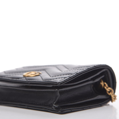 Gucci Calfskin Matelasse GG Marmont Mini Wallet On Chain Black 7 of 11