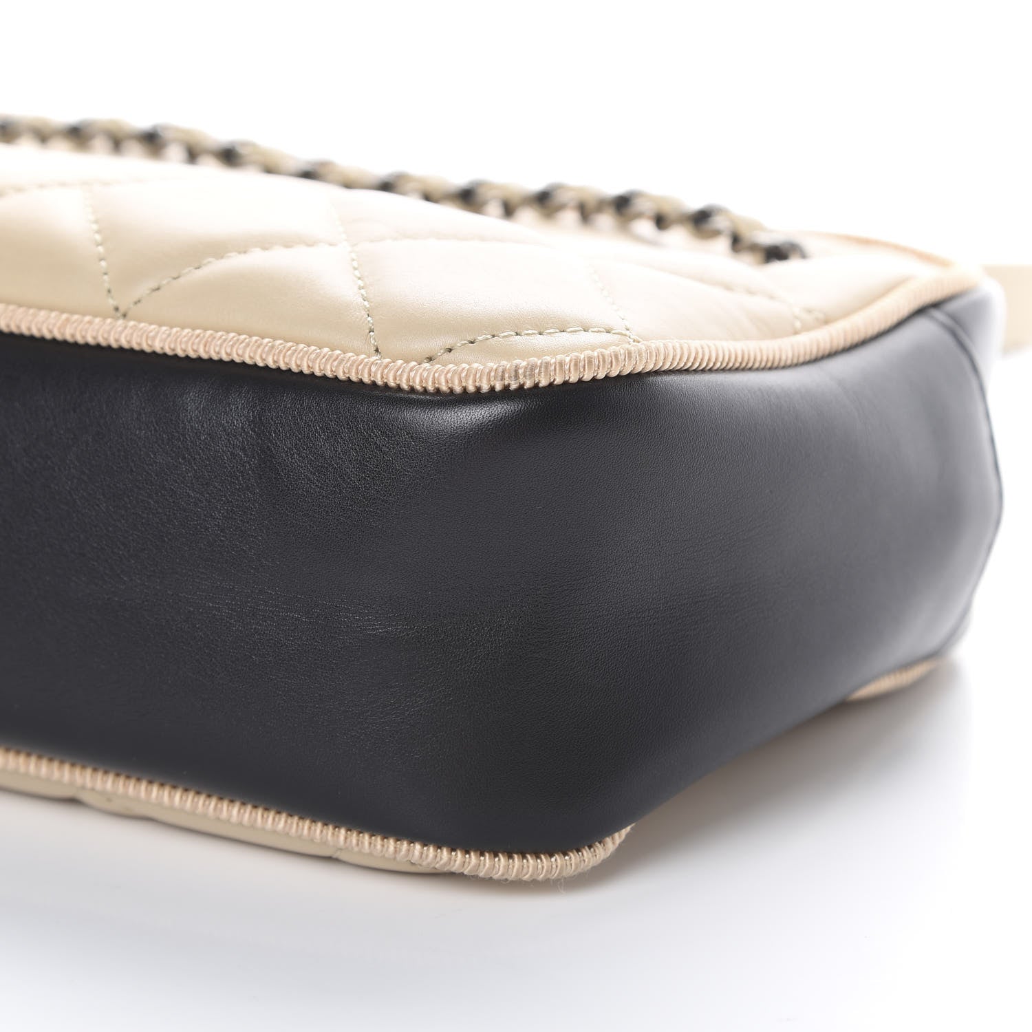 Chanel Lambskin Quilted Small Ballerine Camera Case Black Beige 9 of 12