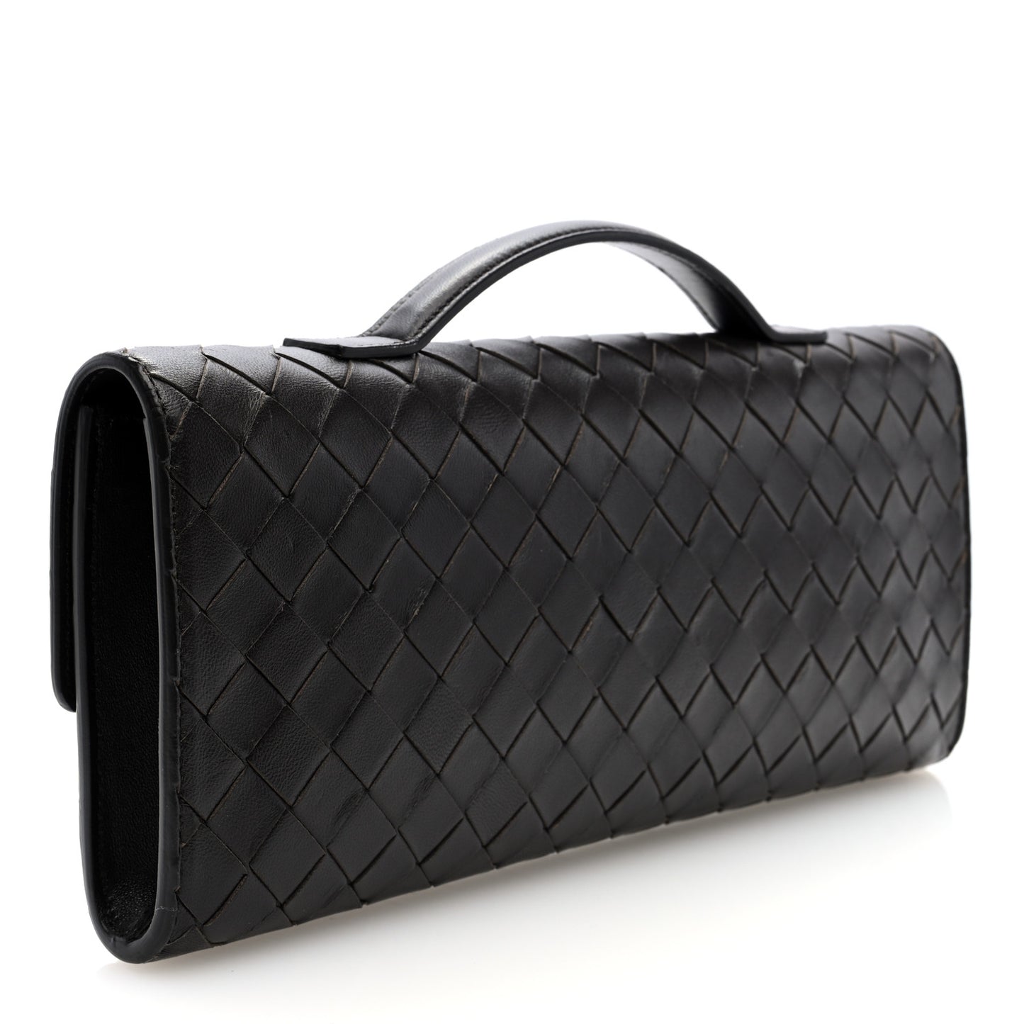 Nappa Intrecciato Long Andiamo Top Handle Clutch Fondant