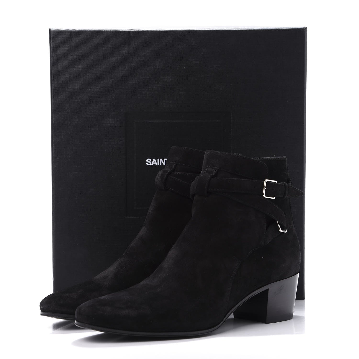 Saint Laurent Suede Jodhpur Calfskin Blake Ankle Boots 39.5 Black 9 of 9