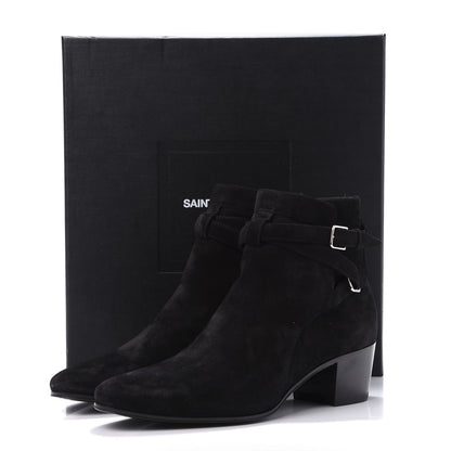 Saint Laurent Suede Jodhpur Calfskin Blake Ankle Boots 39.5 Black 9 of 9
