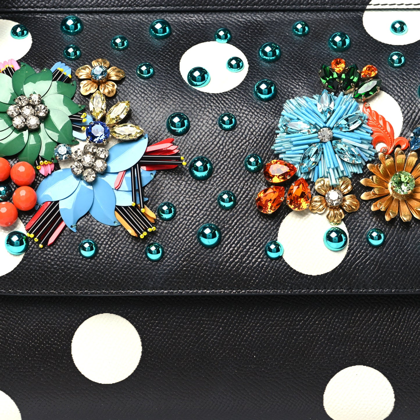Dauphine Embellished Dot Medium Miss Sicily Satchel Black