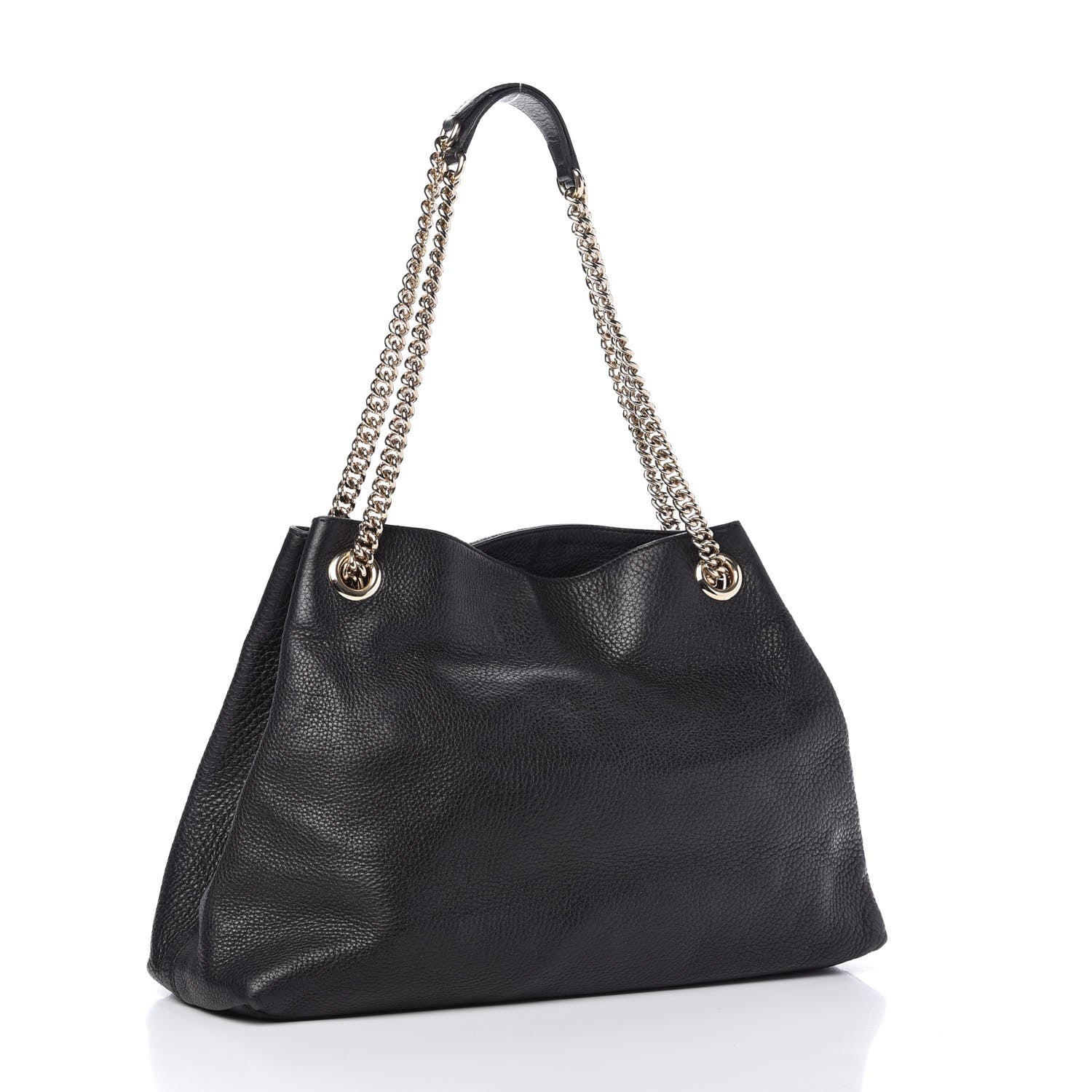 Gucci Pebbled Calfskin Medium Soho Chain Shoulder Bag Black 3 of 10