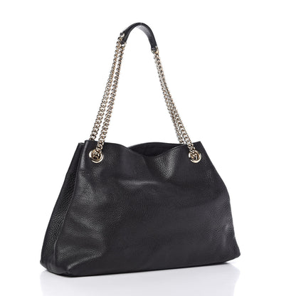 Gucci Pebbled Calfskin Medium Soho Chain Shoulder Bag Black 3 of 10