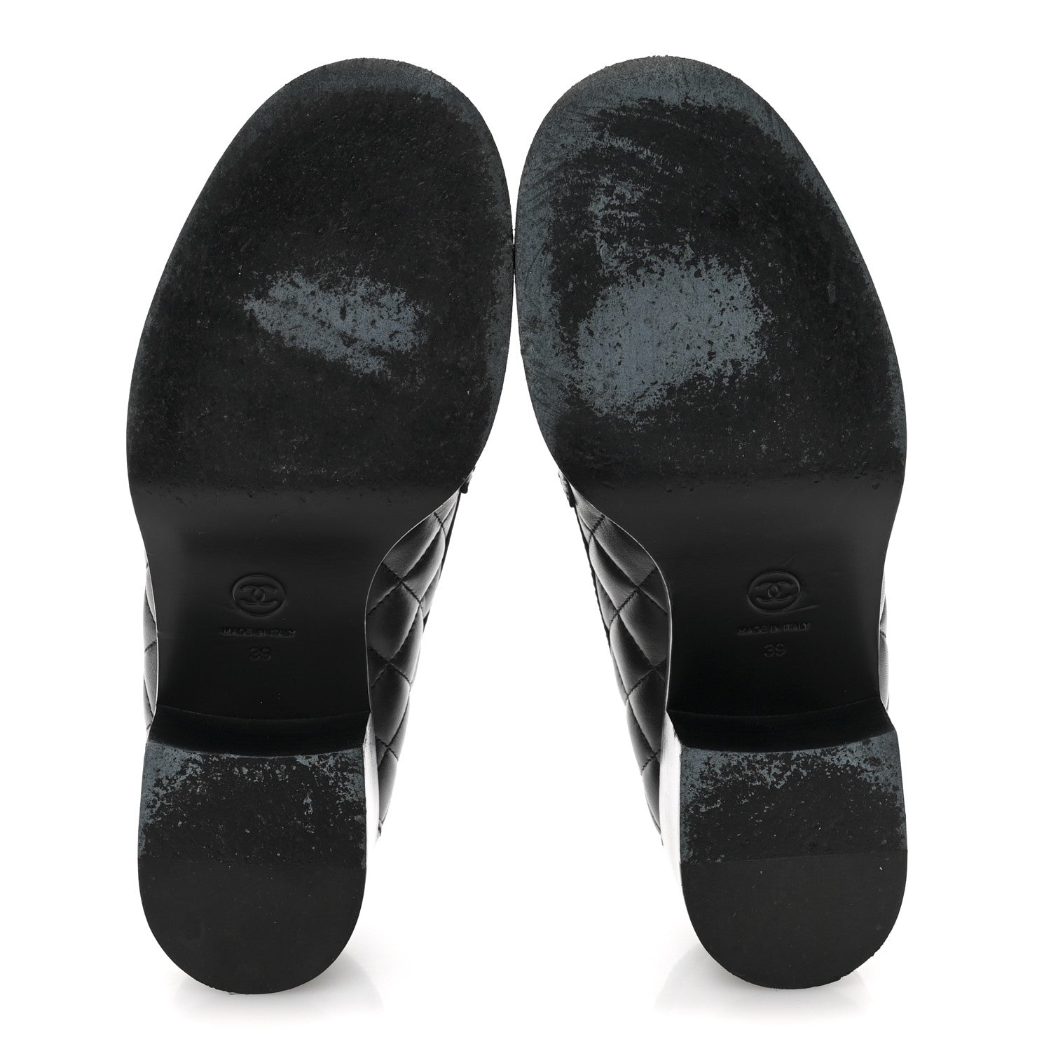 Chanel Lambskin Quilted CC Heart Loafers 39 Black 6 of 12