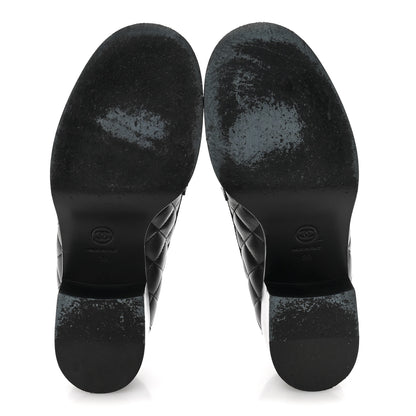 Chanel Lambskin Quilted CC Heart Loafers 39 Black 6 of 12