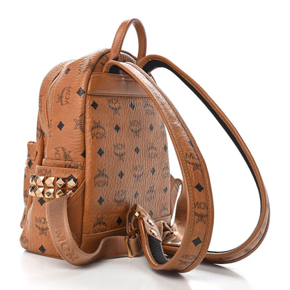 MCM Visetos Side Stud Mini Stark Backpack Cognac 3 of 8