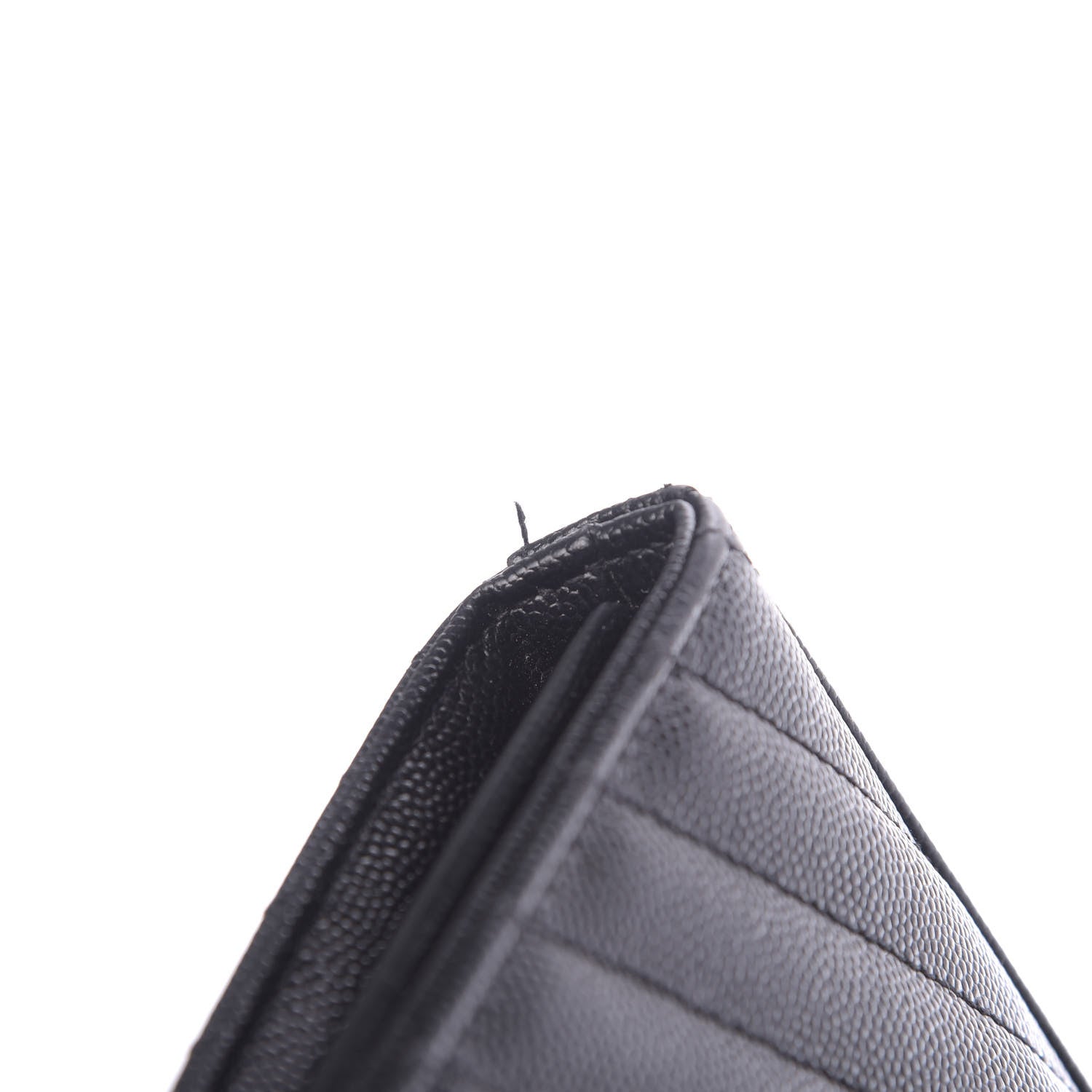 Saint Laurent Grain De Poudre Matelasse Chevron Monogram Chain Wallet Black 7 of 10
