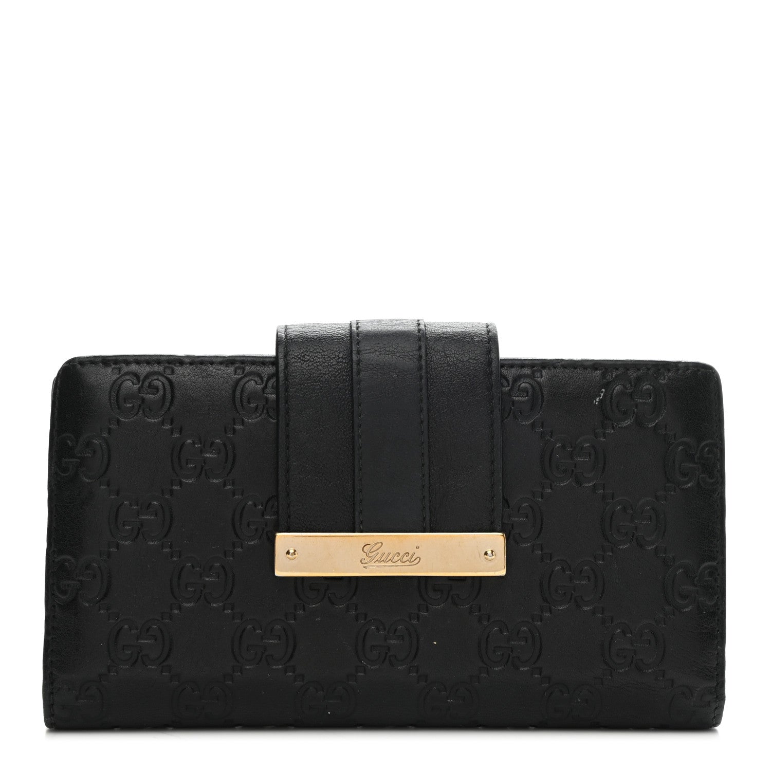 Gucci Guccissima Ladies Web Long Wallet Black 1 of 15