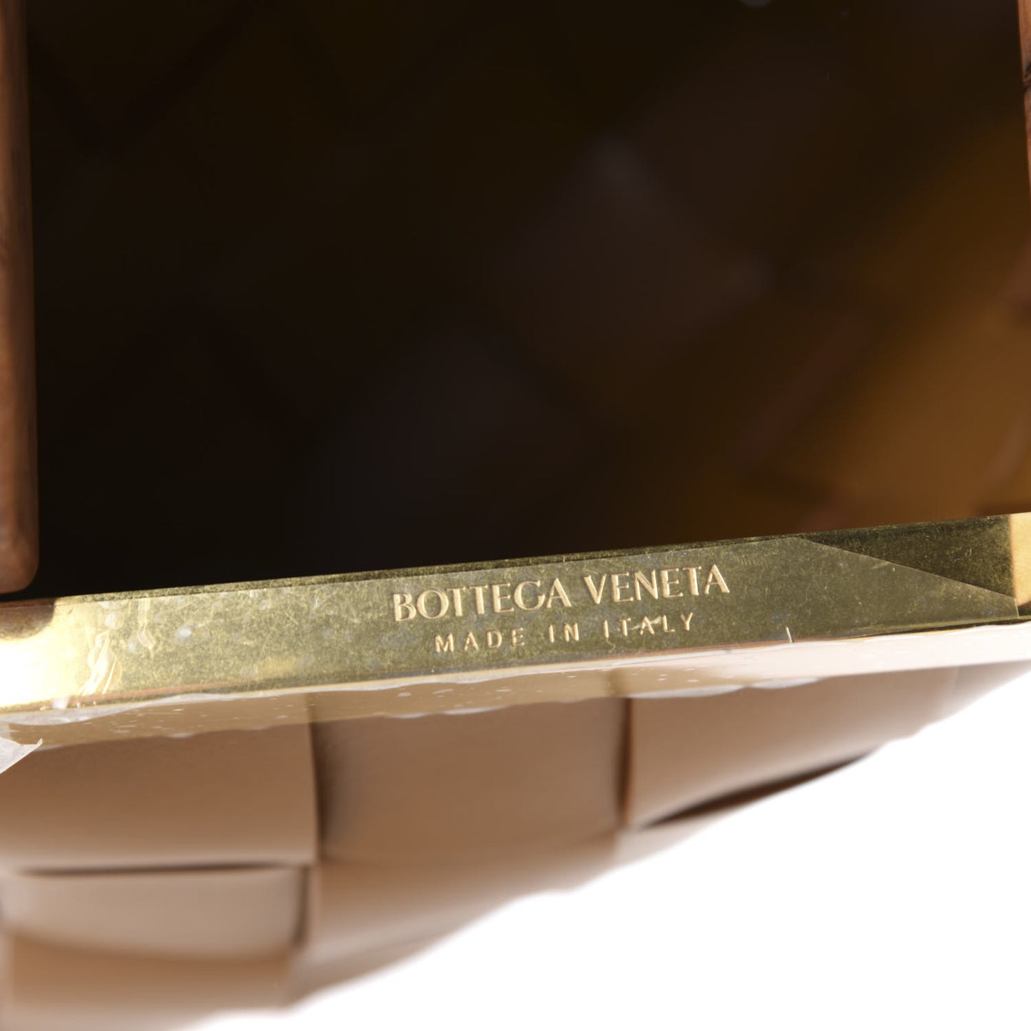 Nappa Intrecciato The Snap Clutch Camel Naturale