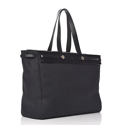 Hermes Toile Vache Hunter Herbag Cabas MM Black 4 of 20