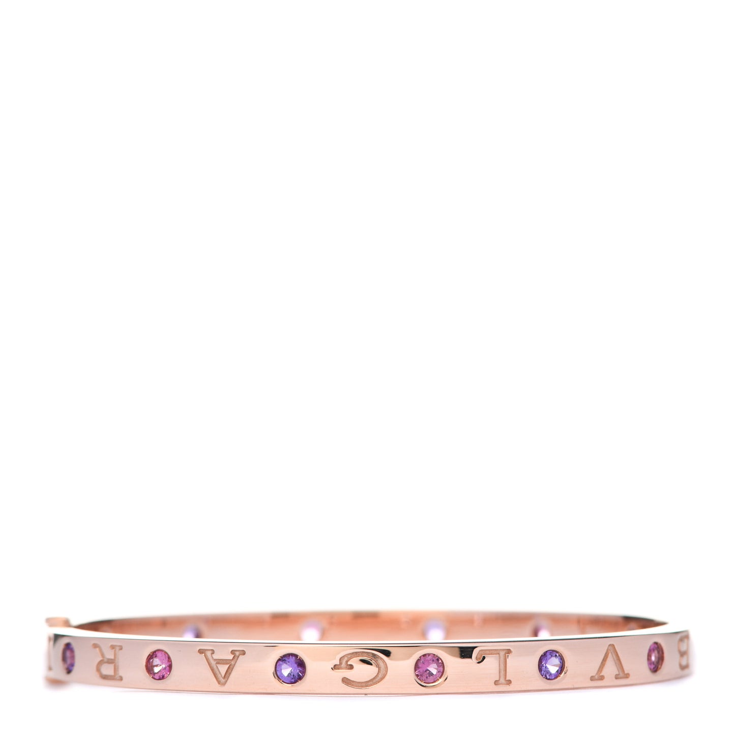 18K Rose Gold Amethyst Pink Sapphire BVLGARI BVLGARI Bangle Bracelet M