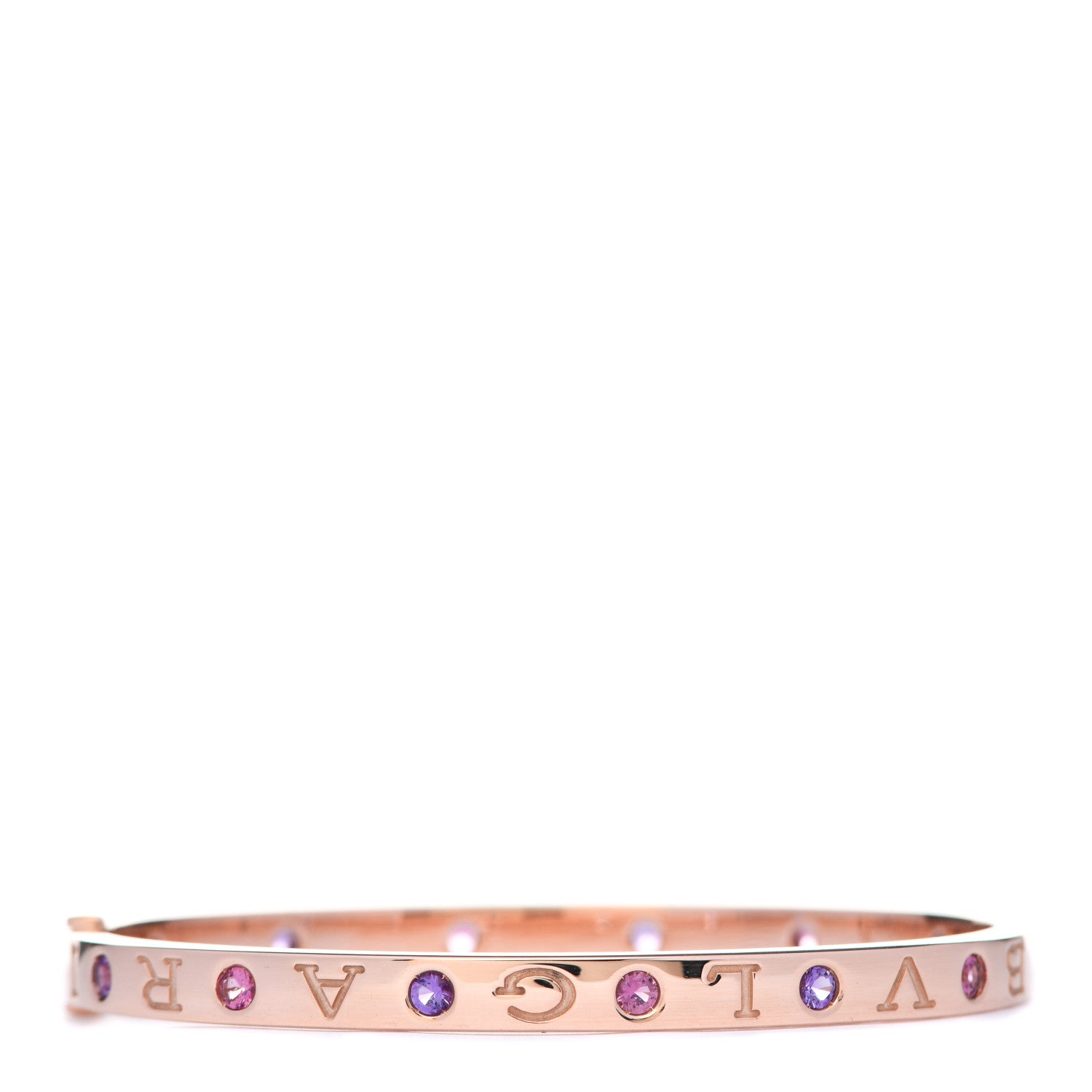 Bulgari 18K Rose Gold Amethyst Pink Sapphire BVLGARI BVLGARI Bangle Bracelet M 3 of 6
