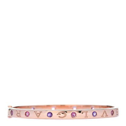 Bulgari 18K Rose Gold Amethyst Pink Sapphire BVLGARI BVLGARI Bangle Bracelet M 3 of 6