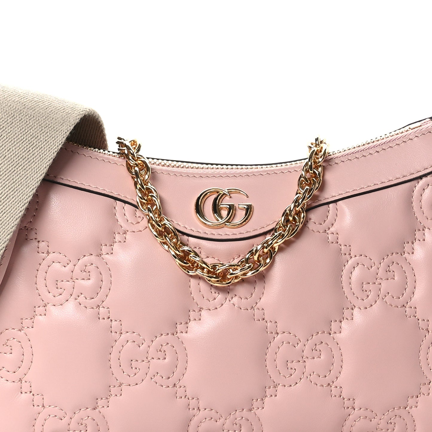 Calfskin GG Matelasse Chain Handbag Perfect Pink Natural