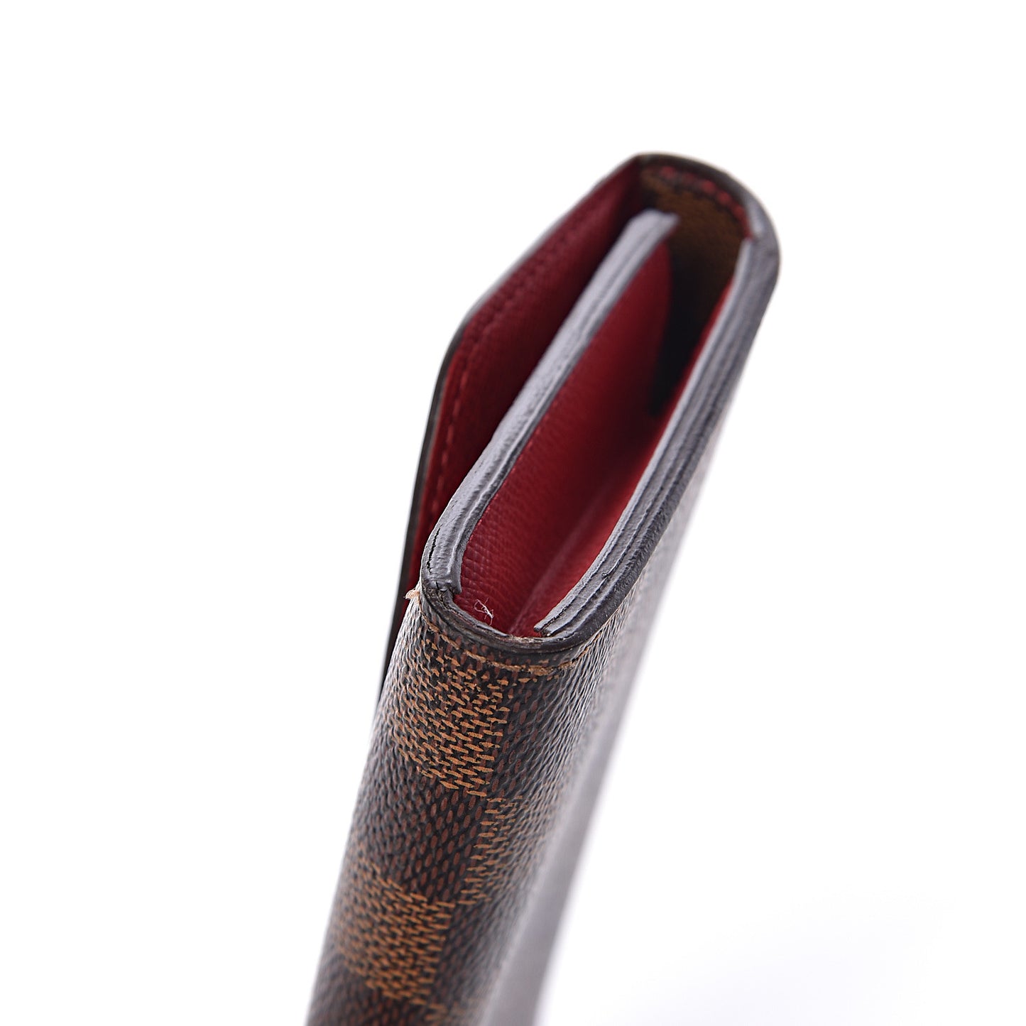 Damier Ebene Emilie Wallet Red