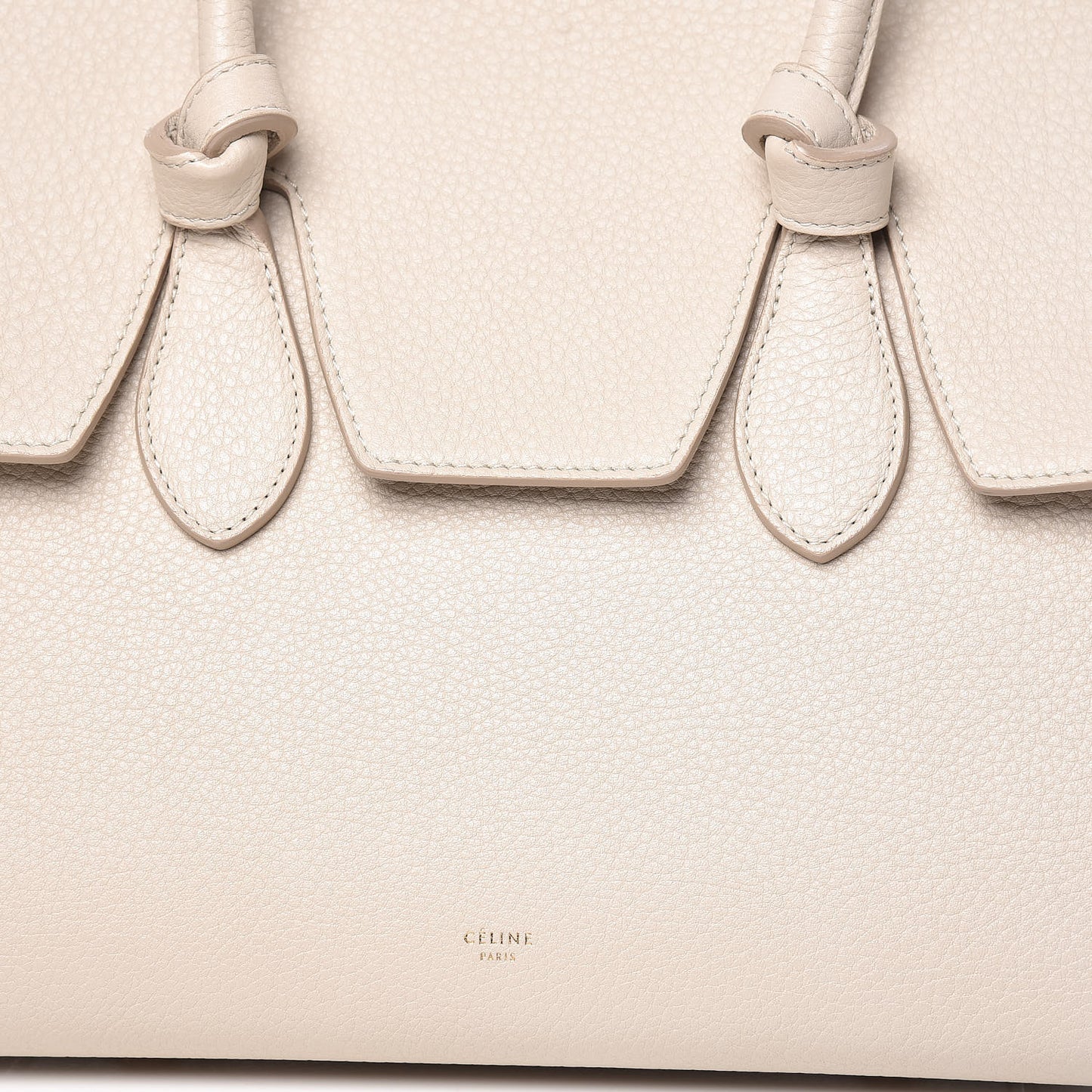 Crisped Calfskin Mini Tie Knot Tote Chalk