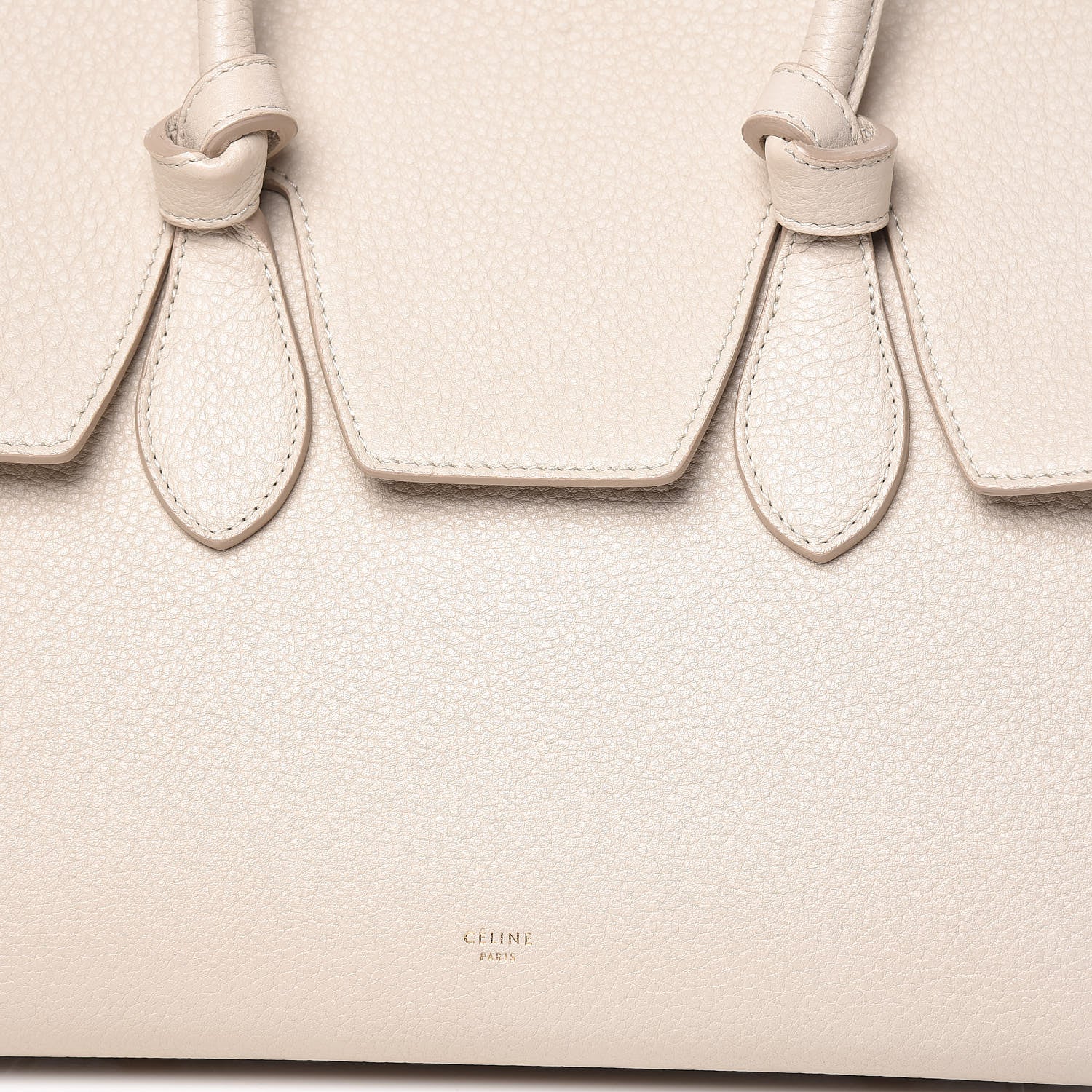 Celine Crisped Calfskin Mini Tie Knot Tote Chalk 7 of 14