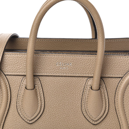 Celine Drummed Calfskin Nano Luggage Dune 10 of 12