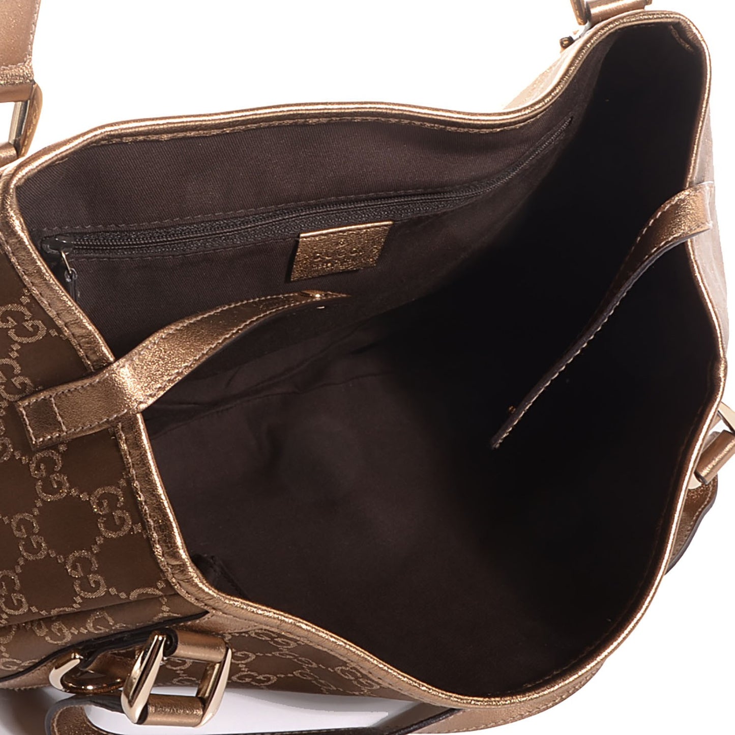 Satin Monogram Medium Abbey Shoulder Bag Bronze